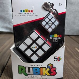 White Keychain Cube